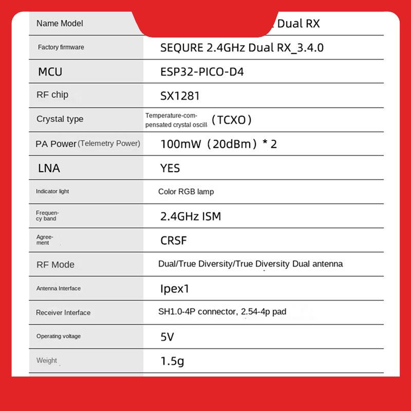 SEQURE 2.4Ghz Dual RX True Div - огляд і ціна Drone Racing Receiver