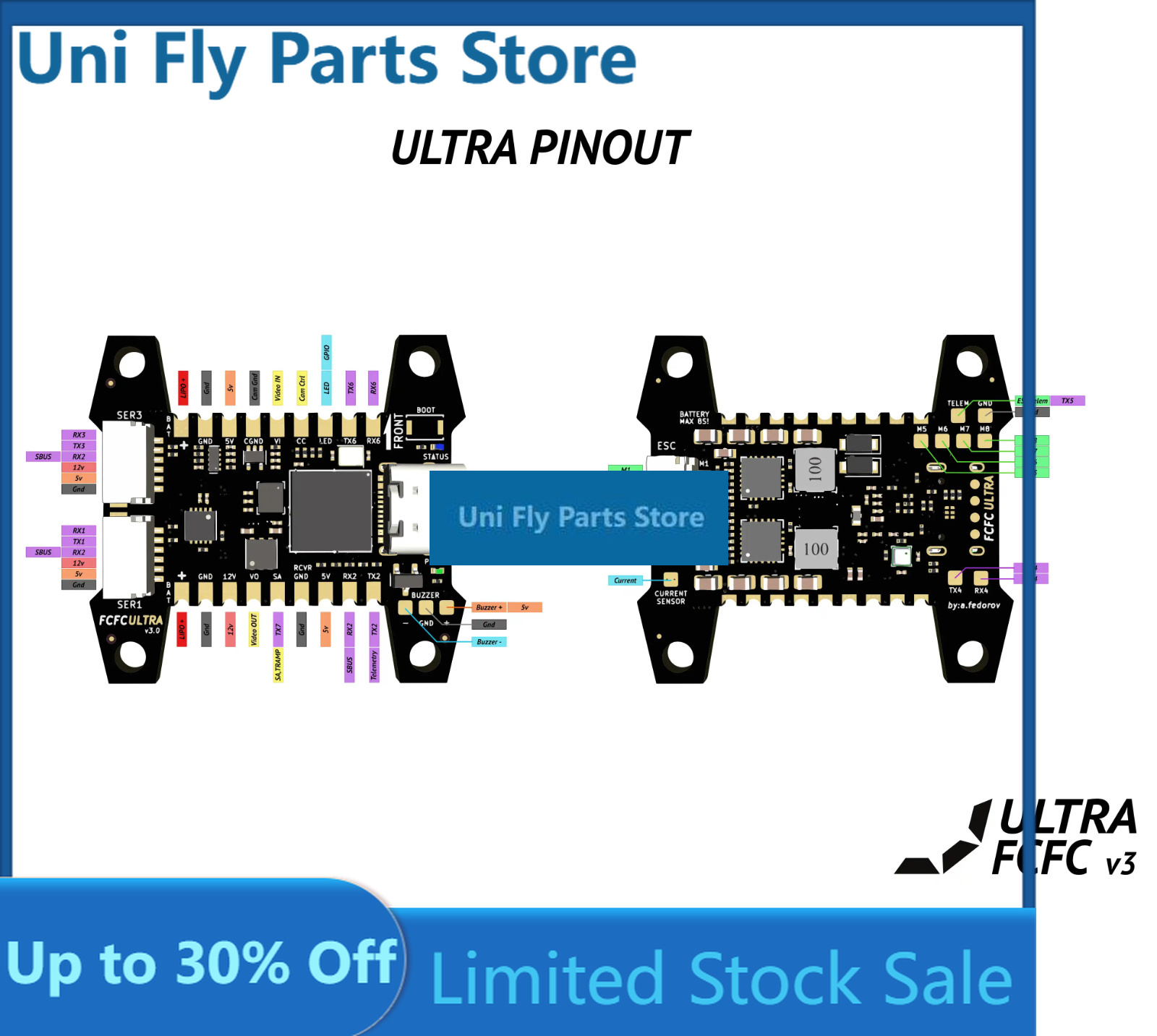 UniFlyKISS ULTRA V3 Flight Con - огляд і ціна Drone Racing Flight Controller